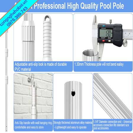 Sào nhôm bể bơi 4.8m